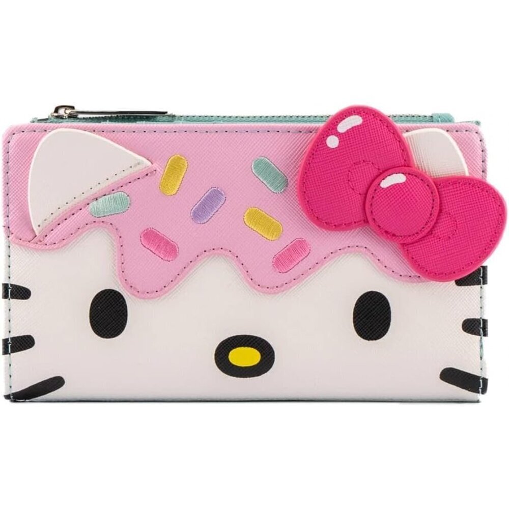 Hello Kitty Wallet Faux Leather Flap Card Cash Slots Cartoon Cute